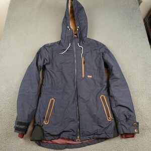 Ride Jacket Mens Medium Blue Hooded Insulated Ski Snowboard Parka Strata HD 10K